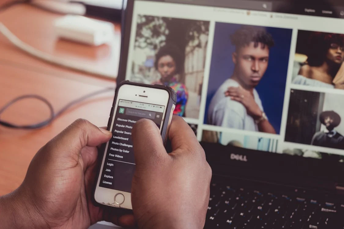 Man Searching Photos Online